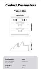 110W 6 Port USB Charger Station Dual Fast Wireless Charging Type C QC3.0 PD3.0 65W Quick Charge For iPhone Xiaomi Samsung Laptop