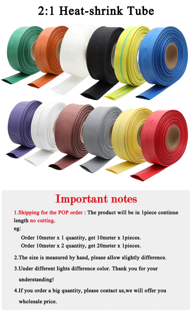 1~25M Clear 2:1 Heat Shrink Tube Diameter 0.6mm~150mm Heat-shrink Tubing Wire Repair DIY Cable Protecctor Sleeving Wrap Tubing