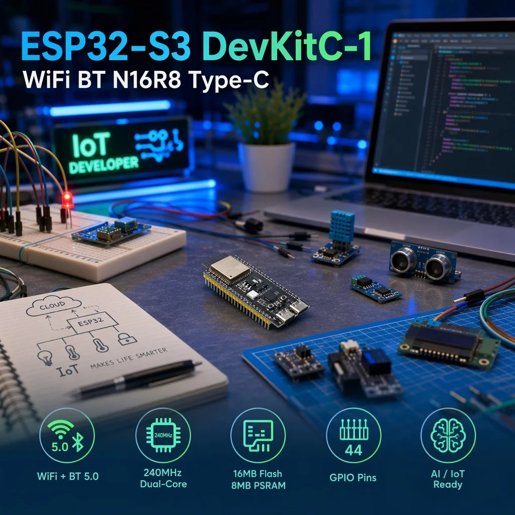 ESP32 S3 DvKitC 1 WiFi BT Development Board Module Cp2102 Onboard Esp32 S3 N16R8 Module 44Pin Type C