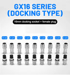 5/10Set GX12 GX16 GX20 Aviation Connector 2 3 4 5 6 7 8 9 10 12 14 15 Pin Docking Fixing Circular Metal Male Female Plug Socket