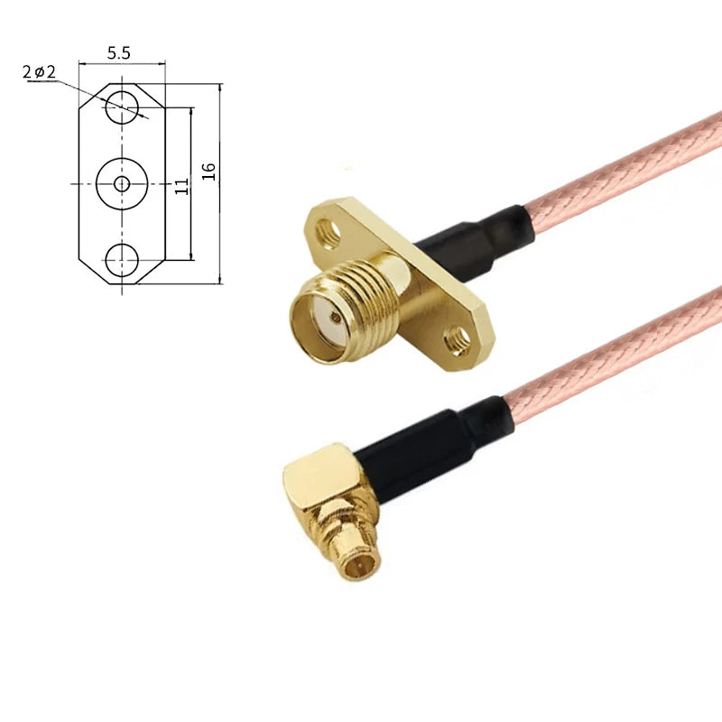 MMCX Male Straight Right Angle 90 Degree to SMA Female Male Flange Panel Mount RG316 Pigtail FPV Antenna Extension Cable for RC