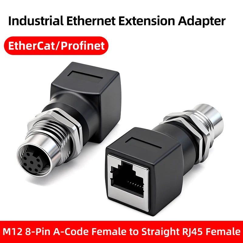 BYXGD M12 X-Code 8Pin A-Code D-Code 4Pin to RJ45 Panel Mount Adapter IP67 Waterproof Ethernet Connector Straight Angled Type