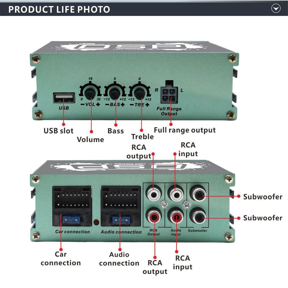 Car DSP Digital Audio Processor Support APP Control DSP Car Power Amplifier 6-Channel Output Audio Digital Sound Processor