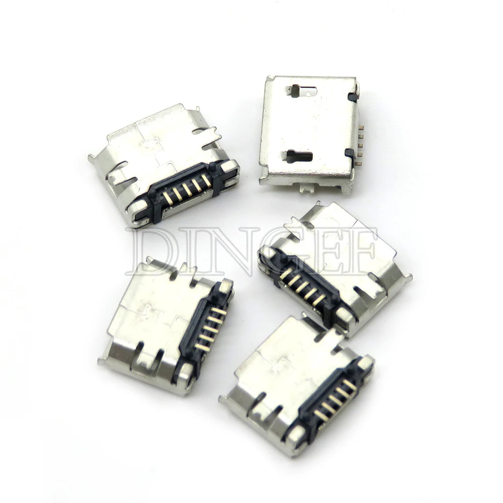 20PCS 5 Pin 10 Pin SMT Socket Connector Micro USB Type B Female Placement 12 Models SMD DIP Socket Connector