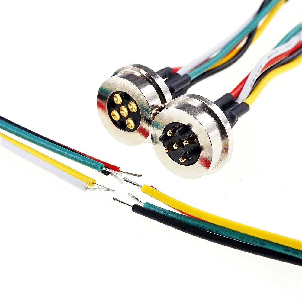 1/3/5 Pair Circular Shape Magnetic Pogo Pin Connector 1 2 3 4 5 Pole Male Female Probe DC Power Charging Round Profile