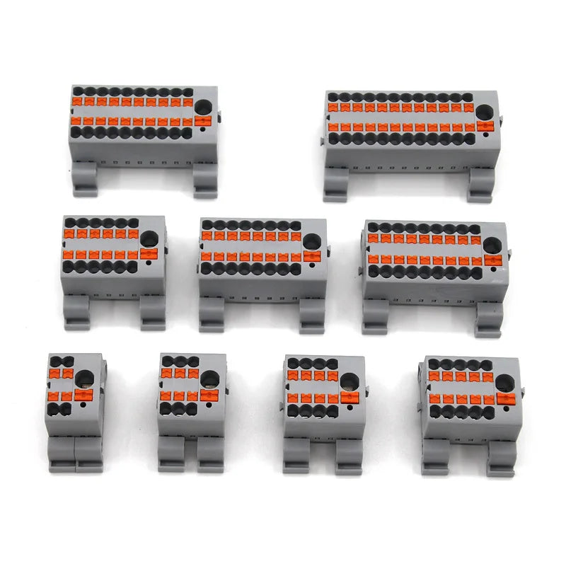 1PC 225 Series Terminal Block One In Multiple Out Wire Electrical Connectors Plug-in Spliceable Splitter Guide Rail Junction Box