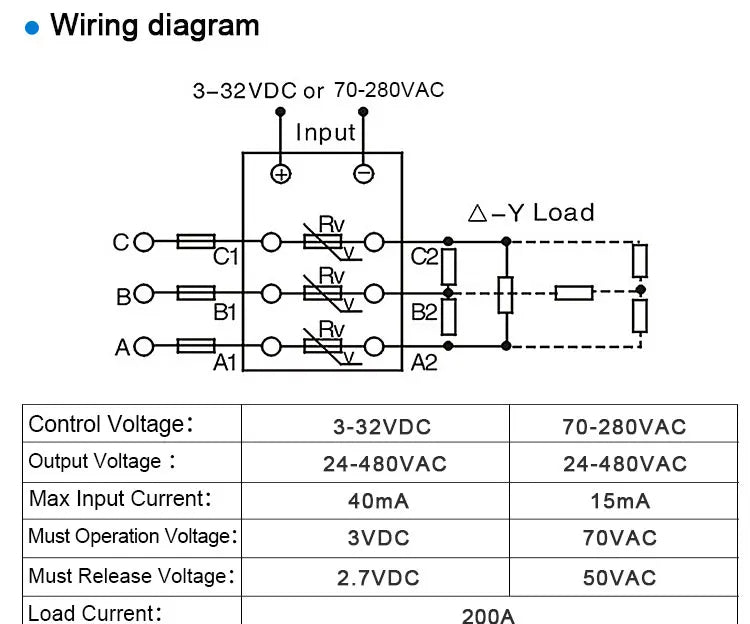 LCTC 3-Phase  SSR10A 25A 40A 60A 80A 100A 120A DC to AC AC to AC DC to DC Solid State Relay Zero-crossing Relay 3-32VDC
