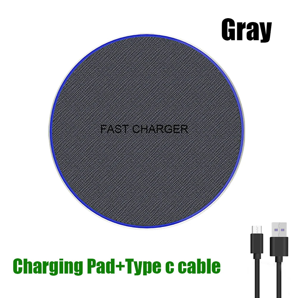 Wireless Charger Pad for iPhone 17 16 15 Pro Max Samsung Galaxy S26 S25 S24 Ultra-Thin Fast Wireless Induction Charging Station