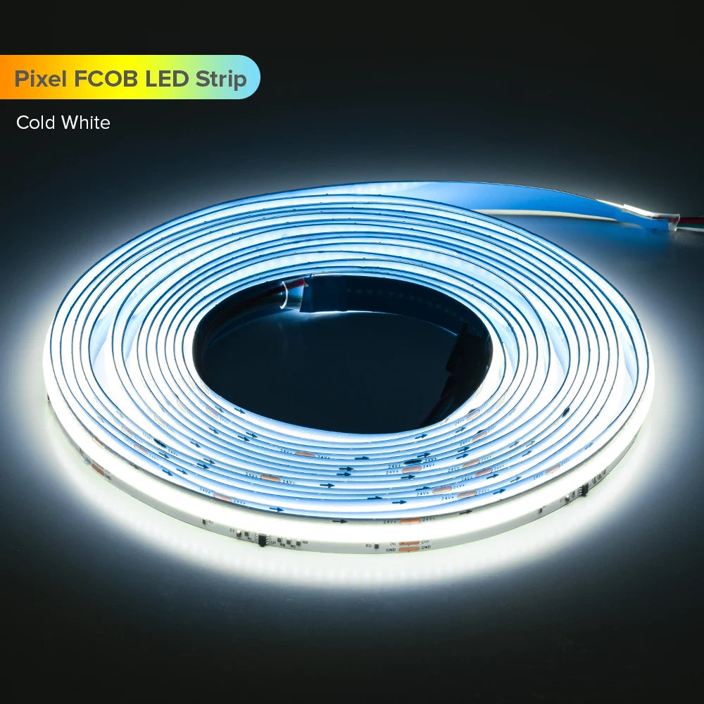 FCOB SPI DIM IC LED Light Strip Addressable 360LEDs 10mm 24V 60W High Density Flexible FOB COB Led Lights RA90 3000K 4000K 6000K