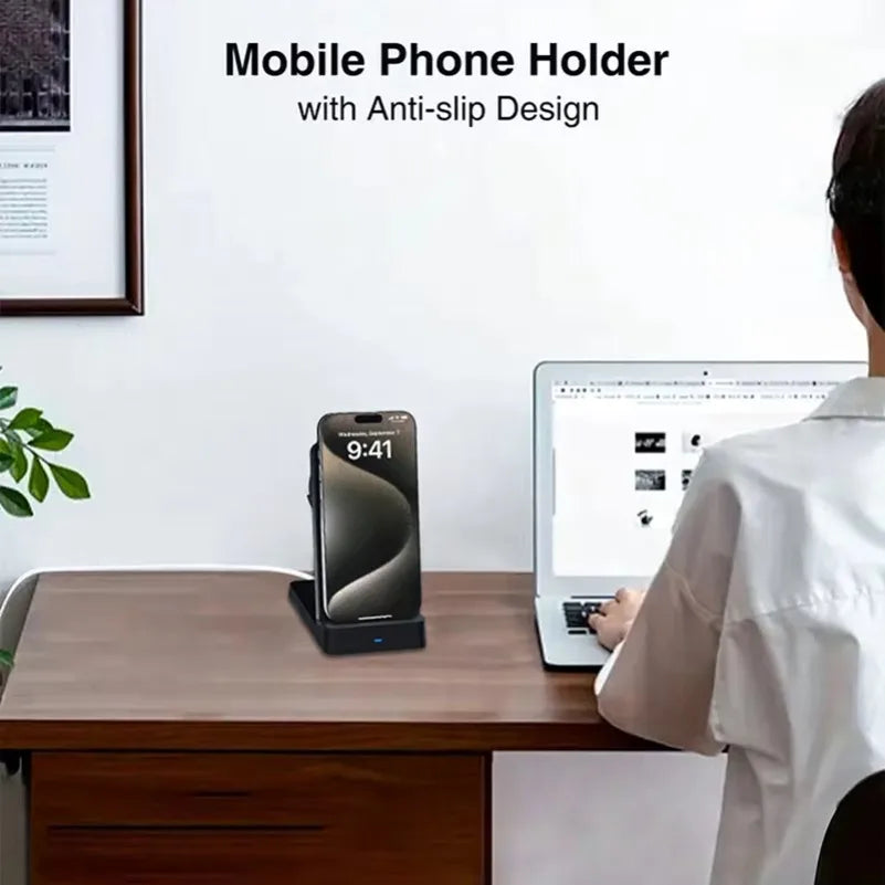 Magnetic Fast Wireless Charger Station For Magsafe iPhone 16 15 14 13 12 Pro Max Desktop Foldable Smartphone Charging Stand Dock