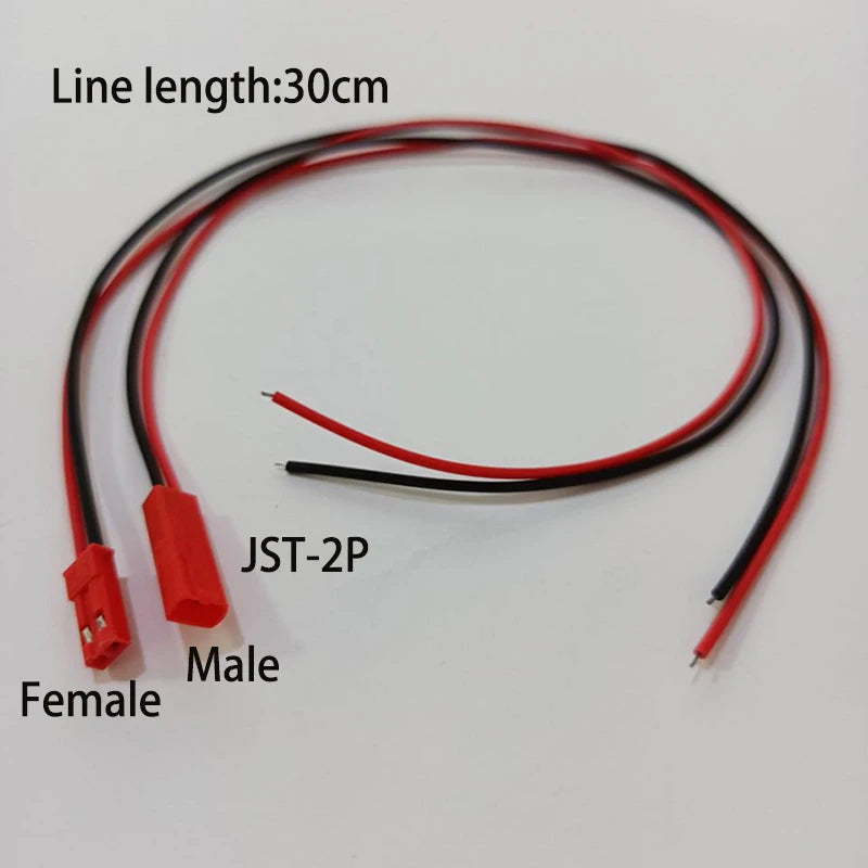 5/10 pcs 20 AWG JST Plug Connector 2-Pin Male Plug Connector Cable Suitable for LED Light Strip Remote Control Toy Battery