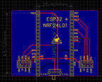 The NRF24L01 adapter board is mainly designed to match the ESP32 development board ESP32 DevKitC  standard 25.4mm width