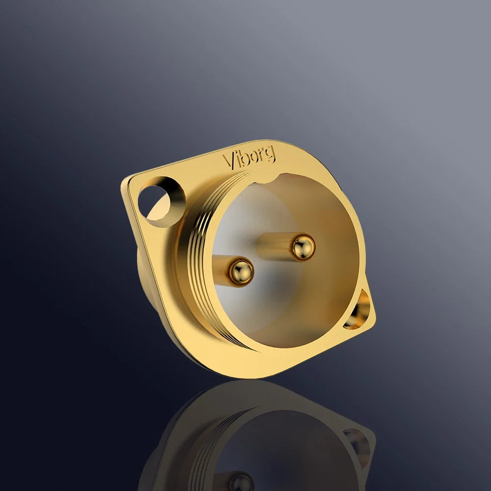 Viborg GM16G Pure Copper Made Gold Plated Micro Male Connector 2pin GX16 Aviation GX16 Male Socket Chassis