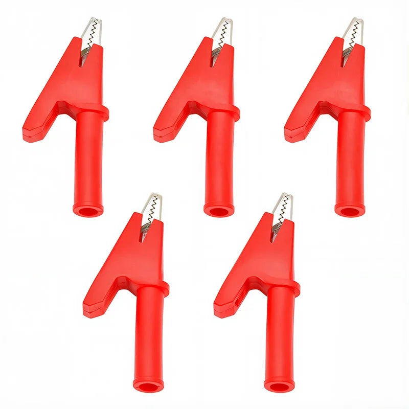 5Pcs 30A Alligator Clip Battery Test Clip Multimeter Pen Cable Probes Crocodile Clamps with 4mm Jack
