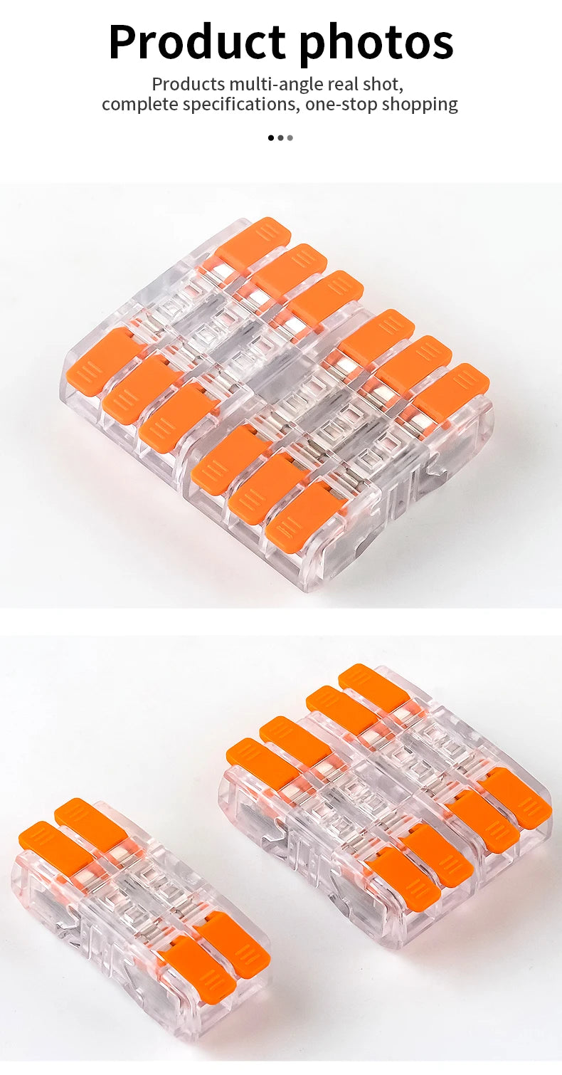 JINH Mini Fast Wiring Cable Connectors Universal Compact Splicing Electrical Conductors 10Pcs Push in Easy Home Terminal Block