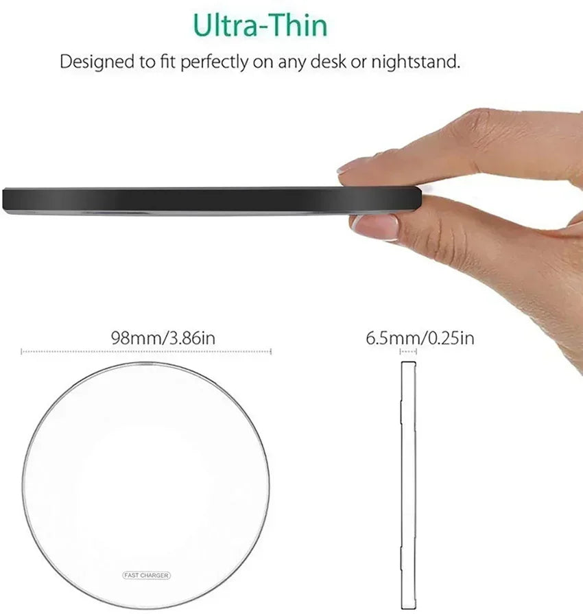 Wireless Charger For iPhone 17 16 15 14 13 Pro Max Induction Fast Charging Pad Dock Station For Samsung S25 S24 Xiaomi Huawei