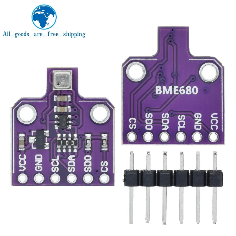 TZT 1/3PCS CJMCU-680 BME680 Digital Temperature Humidity Pressure Sensors High Altitude Detection Module For Arduino