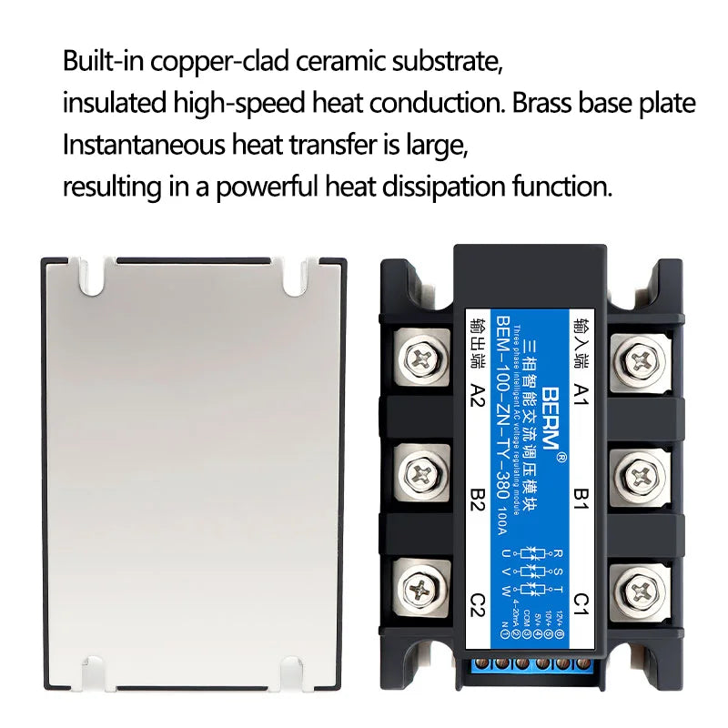 Single phase solid state relay three-phase fully isolated intelligent AC voltage regulating module BEM-40-ZN-TY-220 380