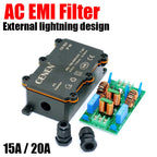 110V 220V AC EMI Filter 15A 20A External Lightning Anti-Interference Power Filtering Board Purifier Amplifier Noise Impurity