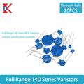 20PCS Through-hole MOV Varistors: 14D180K, 14D220K, 14D270K, 14D330K, 14D360K, 14D390K, 14D470K, 14D560K, 14D182K and other rela