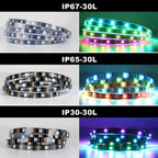 WS2812B Led Lights DC5V Smart RGB Led Strip Light Individually Addressable IC Magic Strip Light Black White PCB IP30/IP65/IP67
