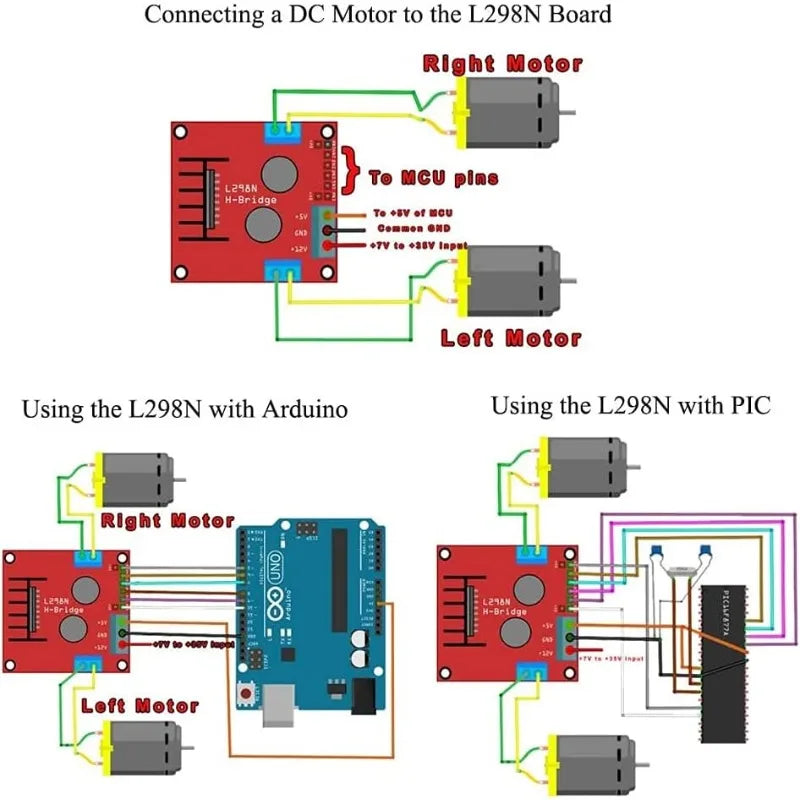 5/10PCS L298N DC Motor Driver Module L298N Stepper Motor Smart Car Robot Accessory High Power L298 DC Motor Driver for Arduino