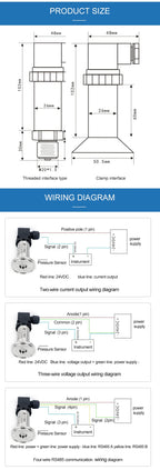 Food Industry Sanitary Diaphragm Pressure Transmitter Flat Film Quick Fit Anti-blocking Clamp 50.5mm Pressure Transducers