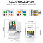 ZoeRax Cat6 RJ45 Tool-Less Keystone Ethernet Module Female Jack Network Punch Down Connector (Not compatible with Patch Panel)