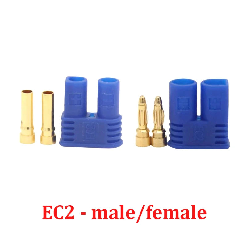 5 Pairs EC2/3 EC5 EC8 connector kit male and female Bullet Gold Plated Banana Plug Be used for RC Model Airplane Connector parts