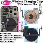 EmmaHelp 1pc For iPhone 13 Pro Max 16 14 15 8 Plus XR Wireless Charging Coil With Volume Flex Flash Charger Panel Sticker