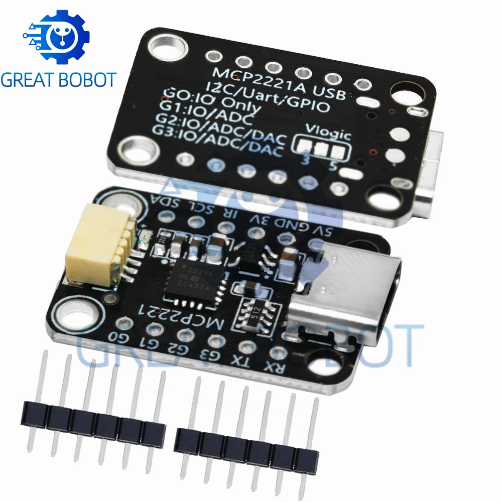 MCP2221A Breakout Board Type-C USB Interface STEMMA QT Qwiic Signal Acquisition Measurement Module for Arduino DIY