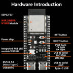 ESP32-S3-DevKitC-1 Development Board BT 2.4G Wifi Module for Arduino 8MB PSRAM 16MB FLASH N16R8 42Pin CH340C Type-C ESP32 S3