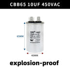 CBB65 450V Motor Capacitor Air Conditioner Compressor Start Capacitor 5uF 6uF 20uF 25uF 30uF 35uF 40uF 45uF 50uF 60uF 70uF