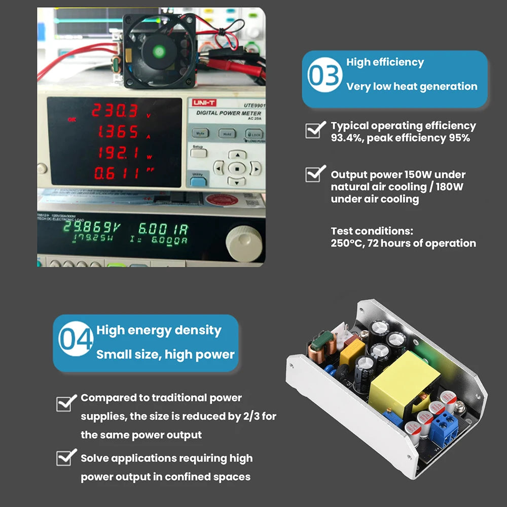 180W/120W High-Power Switching Power Supply Module Board AC190-265V to DC 9V-30V/AC100-265V To DC 9V-30V Adjustable Power Module
