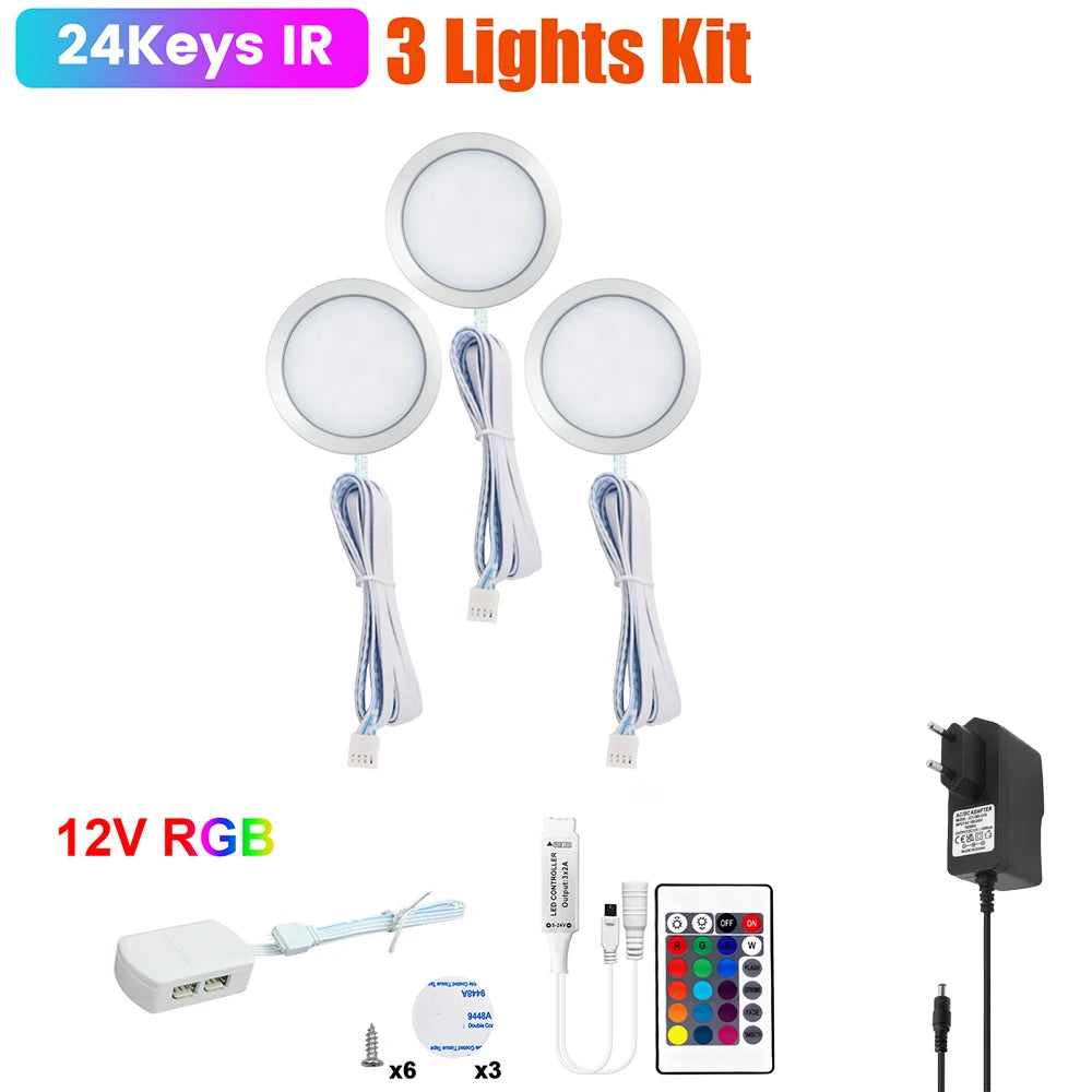 1 2 3 5 6 8 Lihgts RGB LED Cabinet Light 12V WiFi Bluetooth 24Key 44Key Remote Control Power Kit for Kitchen Wardrobe Lighting