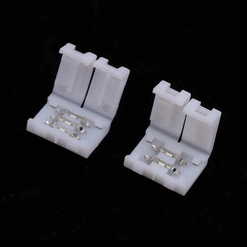 10Pcs LED Strip Connector 8MM 10MM 2Pin 3Pin 4Pin 3528 5050 RGB Single Color Solderless PCB Board Wire Free Welding Connectors