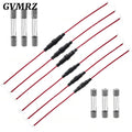 5PCS 5*20mm 6*30mm Glass Fuse Holder Screw Type 5X20mm with 22AWG Wire Cable 250V 5X20MM Glass Fuse Tube Fuse Casing