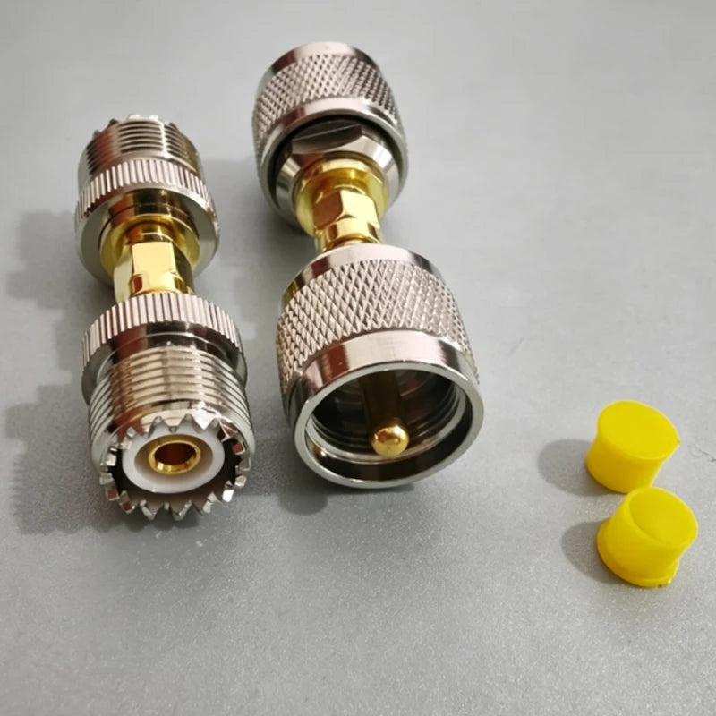 SMA to UHF PL259 SO239 RF Coaxial Adapter Converter Kit 50 Ohm Low Loss Connector for Amateur Radio WiFi/Antenna/Signal Booster