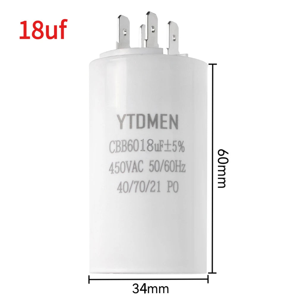 1PCS 450VAC CBB60 Motor Run Capacitors 4pin Dual Insert Starting Capacitor 4UF-60UF for Air Compressor Water Pump 6UF 10UF 50UF
