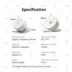 Zigbee 24G MmWave Radar Human Presence Sensor, PIR Motion Detector, Brightness Temperature Humidity Meter, For Tuya Smart Life Z