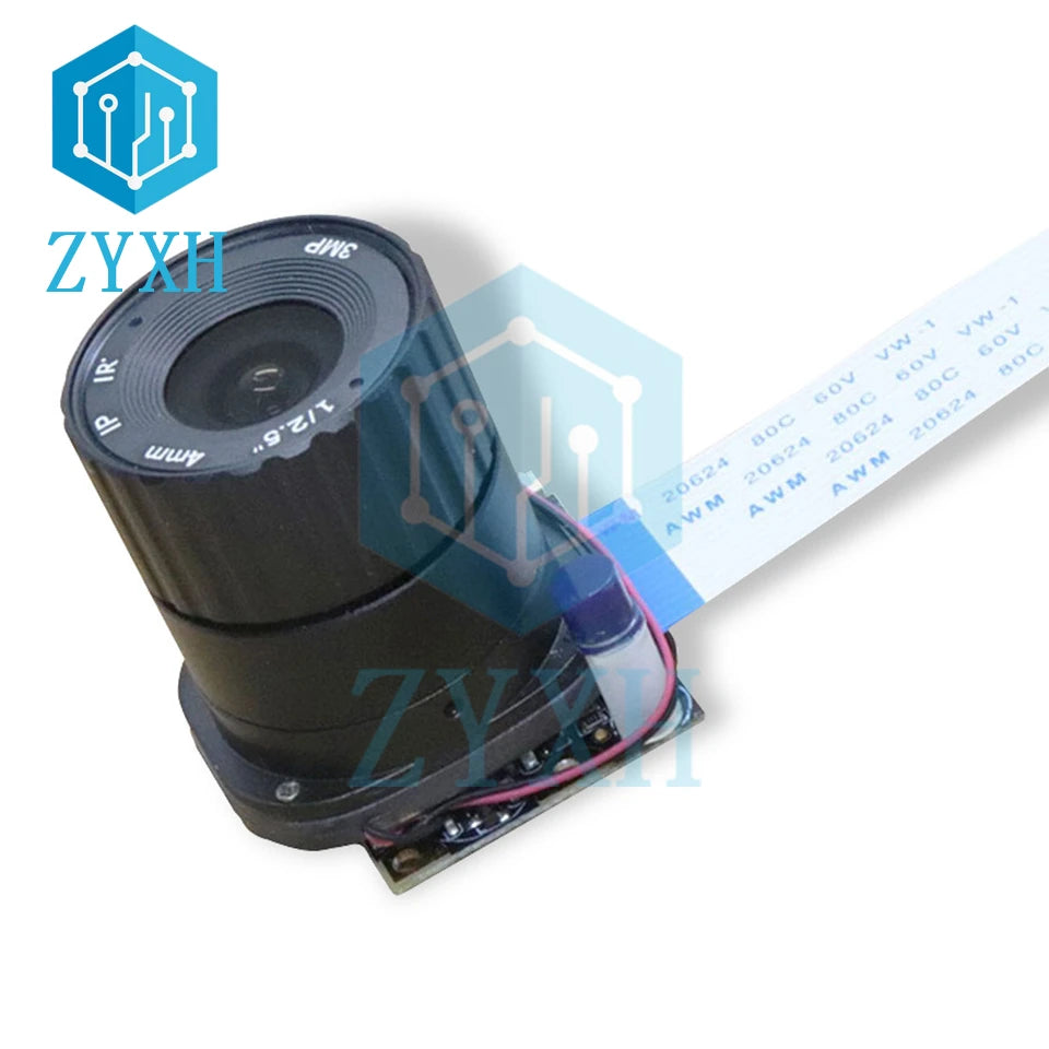Raspberry Pi 3B+ 4B OV5647 Camera Module Auto Switch IR CUT Day/Night Vision 5MP 65 Degree 1080P with LED Light