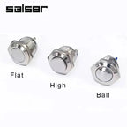 16mm Momentary Reset Metal Push Button Switch IP65 Waterproof Copper 1NO High/Flat/Shape Screw Pin Foot Round Doorbell DIY
