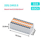 Wire Electrical Connectors PTFIX 2.5mm Wire Merging And Branching Device Push-in Terminal Block Connector Mount On Din Rail