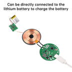 5W Wireless Charging Receiver Module Small Coil PCBA Lithium Battery Built-In 3.7V Modification Plan for Electronic Products