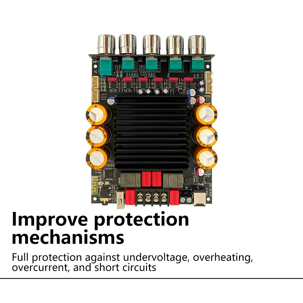 ZK-SUB600 BT Amplifier Board Module 2.0 Channel 300W+300W+Subwoofer Extension TPA3255 DC 18-50V with Subwoofer