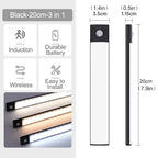 10-60cm USB Rechargeable Ultra-Thin Motion Sensor Light Magnetic Mount  3-Color Adjustment Under Cabinet Light for Home Office