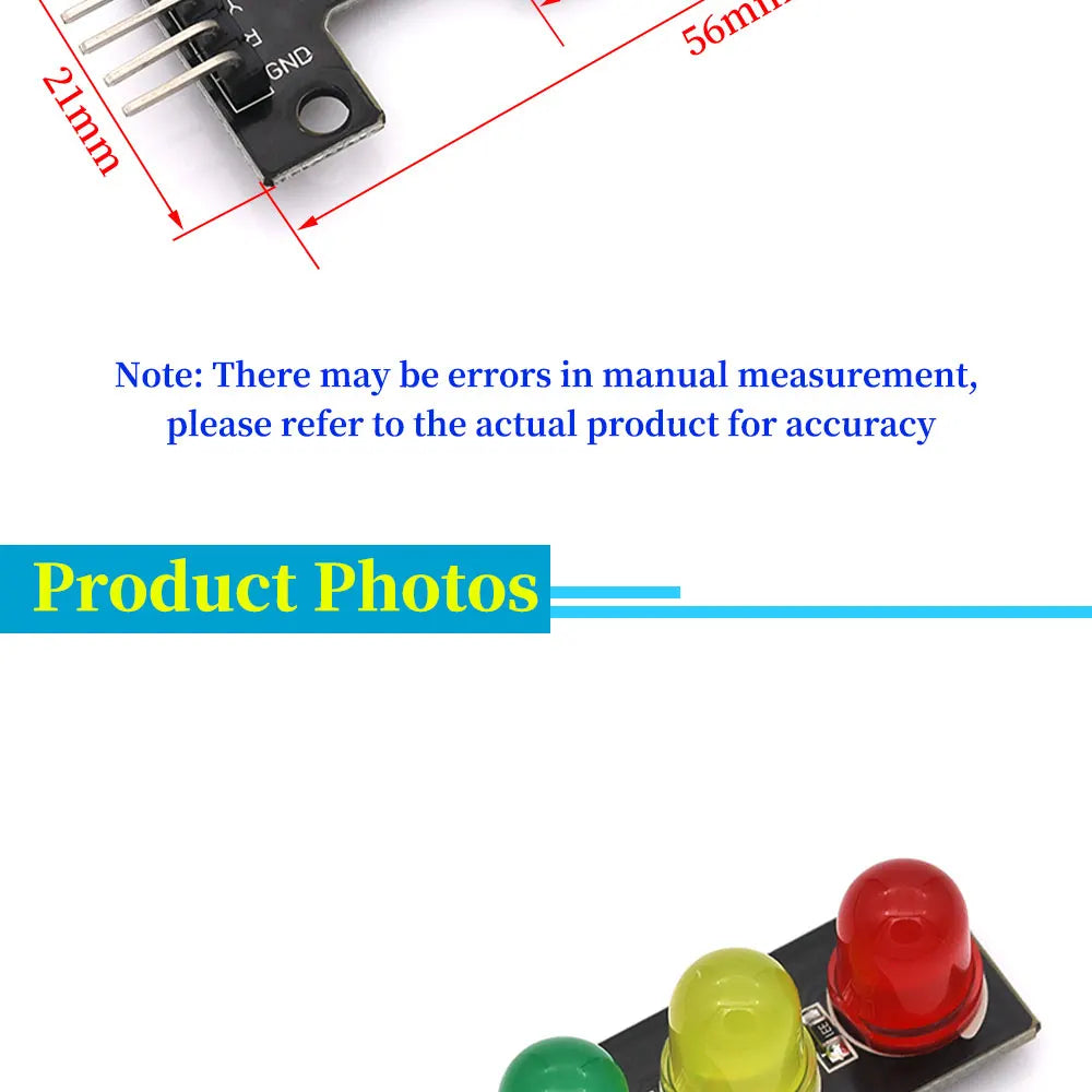Mini 5V Traffic Light Module for Arduino 5mm LED RGB Set of 1/5/10 Pcs Electronic Learning Traffic Light System Model