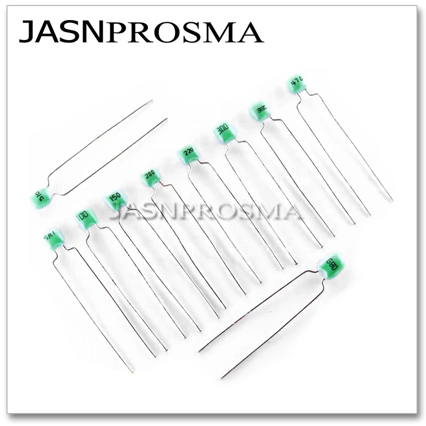 JASNPROSMA green Monolithic ceramic capacitor 500PCS 63V 75PF 82PF 100PF 150PF 180PF 750 820 101 151 181 NPO J 5% X7R K 10%