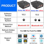 Vgate VLinker MC+ MC V2.2 Bluetooth 4.0 BT3.0 OBD Scanner Car Diagnostic Tools For IOS Android Scanner Auto Tool PK V1.5 ELM327