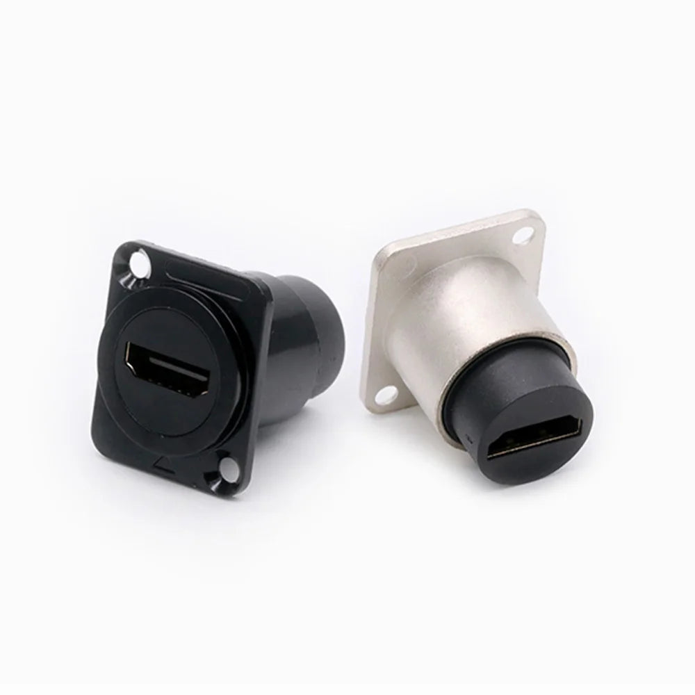 1pc Metal Round/D Type Module RJ45 CAT6&USB 2.0/3.0&Type C&HDMI-Jack Socket Through Network Panel Mounting Electronic Connector